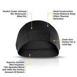 Cycling Caps & Masks Inner Hat Anti-Sweat Black Comfortable Breathable For Outdoor Riding Racing Ski Basket Ball Game Mesh Headgear