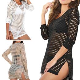 Summer Women T-Shirts Sexy Ladies Mesh Knitted Crochet Beach Tops Tees Swimsuit Cover Up Swimwear Bikini Wrap Bathing Suit Womens Clothing