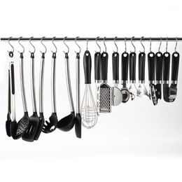 Hooks & Rails Stainless Steel 10Pc S Shaped Hanging For Kitchen Bathroom Bedroom Silver Anti-rust Accessories 65x35mm AG281