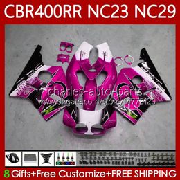 Fairings Kit For HONDA CBR 400 RR CC 400CC NC23 Rose Pink 1988 1989 1990 1991 1992 1993 Body 65No.82 CBR400RR CBR400 RR 88-99 NC29 CBR 400RR 88 89 90 91 92 93 OEM Bodywork