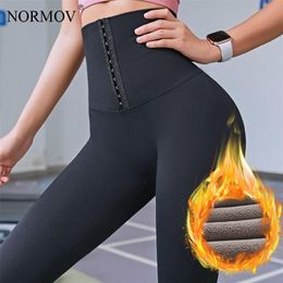 NORMOV Warm Thick Women Leggings Winter High Waist Push Up Leggings For Women Black Compression Elastic Legging LJ201104