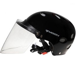 Moon Motorcycle Helmets Electric Bicycle Helmet Ultralight PC+EPS Long Lens Visors Men Women Scooter Motorbike Safe Hat1