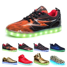 Casual luminous shoes mens womens big size 36-46 eur fashion Breathable comfortable black white green red pink bule orange two 59