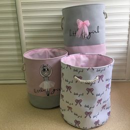 Foldable Laundry Basket for Dirty Clothes Pink Ballet Girl Toys baskets bag Organizer kids Home Storage washing Organization LJ200821