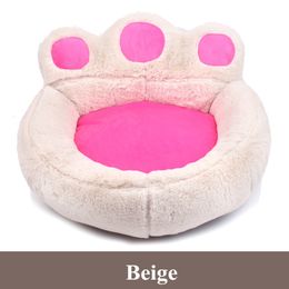 Pet Dog Cat Warm Bed Winter Dog Bed Lovely Pet Nest Cute Paw Kennel for Cat Puppy Soft Material Sofa Beds for Dogs Accessories LJ201028