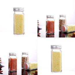Transparent Glass Jars With Lids Screen Gasket Bottle Kitchen Spice Seasoning Pepper Containers Barbecue Outdoor Camp Portable New 0 98dh G2