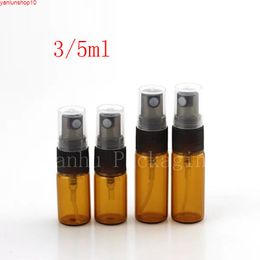 3ml 5ml Brown Mini Glass Spray Bottle Sample Mist Sprayer Perfume Display Container Refillable Atomizer Vial 100pc/lothigh quatiy