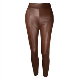 Fashion Womens Leggings Leisure Solid Splice Casual Trousers Sexy Leather Leggings Pants Jeggings Leggins mujer