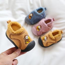 Baby Girls Snow Boots 2020 Winter Infant Toddler Boots Soft Bottom Cartoon Kids Warm Plush Boots Children Outdoor Shoes LJ201104
