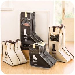 Travelling Non-woven Closing Visible Hand Carried Zip Type Shoes Boots Storage Bag Wardrobe 6 Wire Square Oxford 80ml Bags