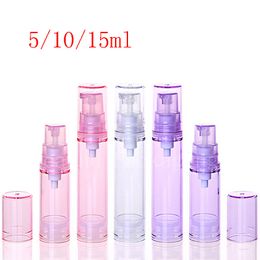 5ml 10ml 15ml Small Airless Lotion Cream Sample Plastic Bottles Pressure Pump Travel Size Personal Care Cosmetic Packaging