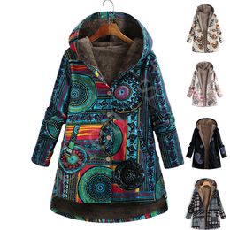 dress new hit Women's Jacket Women Female Windbreaker Leather Jacket Coat Floral Print Hooded Pockets Vintage Coats Herbst 201023