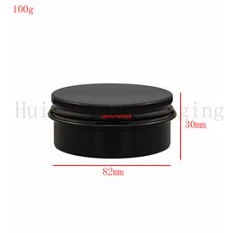 50pcs 100g black Aluminium Metal Cosmetic Refillable Container Professional Cosmetics Cream Jar Pot Bottlegood package