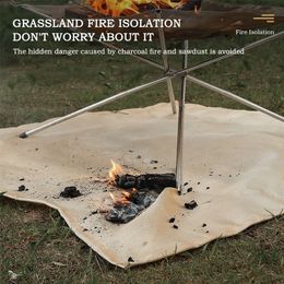 Barbecue Fire Blanket Camping proof Cloth Pit Mat Picnic BBQ Pad High Temperature Anti-Scald Flame Retardant Rug 220216