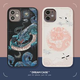 M-A416 Chinese dragons phone case for Iphone 12 Mini 11 Pro XS MAX XR X 7 8 Plus SE 2020 Soft TPU fashion Back cover
