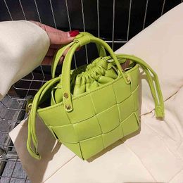 Crossbody Bag Shoulder Bags Handbags Weave Design Trendy Small Leather with Short Handle for Women Kawaii Tote