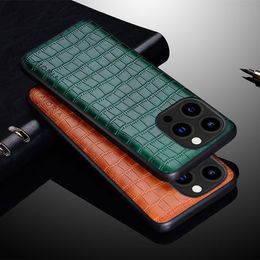 Crocodile Texture Leather Phone Cases For iPhone 13 12 11 Pro Max XR XS X 8 Plus Google Pixel 6 Sony Xperia 5 III ACE 2 Moto Samsung Z Flip 3 Shockproof Cover