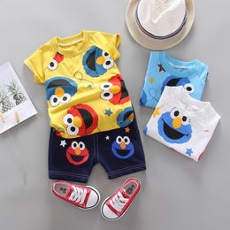 Summer Children Boys Girls Clothes Kids cartoon Clothing Infant Suit Toddler T-Shirt Pants set Baby Casual Tracksuit 0-4 years 201126