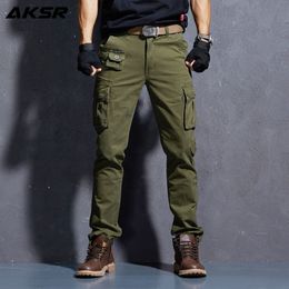 AKSR Men's Fashion Casual Cotton Cargo Pants Large Size Flexible Tactical Military Camo Pants Khaki Pants Man Trousers Joggers LJ201007