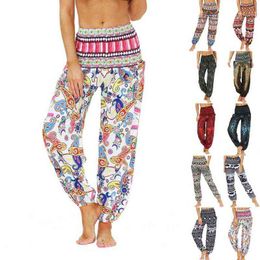 Women Casual Loose Hippy Yoga Pants Men'S And Women'S Leggings Hippie Boho PJs Lounge Beach Trousers Printing Yoga Pants 2021 H1221