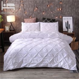 Luxury Duvet Cover Set Queen King Size Pinch Pleat Brief Bedding Sets Comforter Cover Pillow cases Y200111