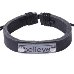 Charm Leather Bracelet Believe Best Friends Gift Friendship Bracelets