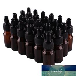 24pcs 10ml New Empty Amber Glass Dropper Bottle with Pipptte for essential oils aromatherapy liquid