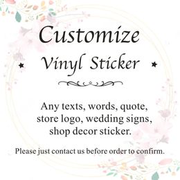 Any Texts Quote Personalised Sticker DIY Custom Picture Decal Customise Sign Design Wall Mural 201106