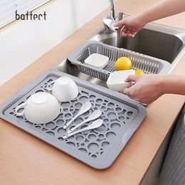 Kitchen Organizer Double Layer Dish Vegetable Water Tray Drainer Multifunctional Drying Rack Washing Holder Storage Rack Y200429