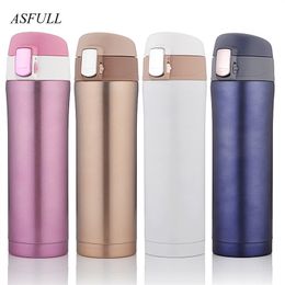 Thermos cup Thermos Mug Vacuum Cup 304 Stainless Steel insulated Mug 450ML Thermal Bottle Thermoses vacuum flask water bottle 201221