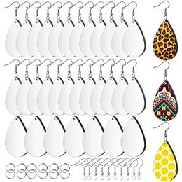 Keychains Sublimation Blank Earrings Unfinished Teardrop Heat Transfer Printing Pendant For Jewellery DIY Making