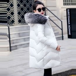 Designer- Winter Jacket Women Parkas Female Fashion Down With a Hood Large Faux Fur Collar Ladies Coat warm Outwear