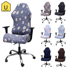Office Computer Game Chair Covers Stretchy Stretch Dust Protective Protector Slipcover Washable Racing Gaming Swivel Chair Cover 201120