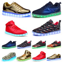 GAI Casual Luminous Shoes Mens Womens Big Size 36-46 Eur Fashion Breathable Comfortable Black White Green Red Pink Bule Orange Two 43 GAI