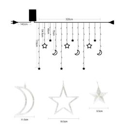 Star Moon Fairy Lights Garland For Decor Room Ramadan Christmas Light LED String Curtains in bedroom luces led decoracion 201203