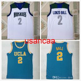 2018 man UCLA college 2 Huskies Jersey 2 Lonzo Ball High School Basketball Jerseys Sport Stitched