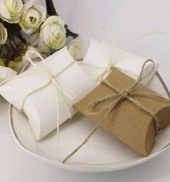 100pcs White Khaki Rope Candy Chocolate Paper Gift Box For Birthday Wedding Party Decoration Gift Craft H jllBOq