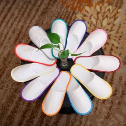 1 pairs Line Simple Slippers Men Women Hotel Travel Spa Portable Folding House Disposable Home Guest Indoor Slippers Big Size