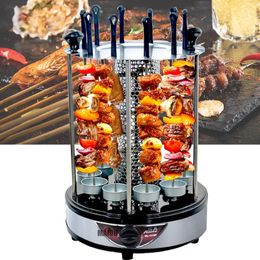 2021Latest hot saleElectric oven home smokeless grill automatic rotating barbecue skewer grilled kebab machinegrilled kebab machine