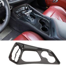 ABS Carbon Fibre Centre Gear Shift Panel Cover Decoration Trim For Dodge Challenger 2015+ Auto Interior Accessories,