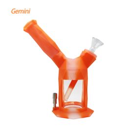 oil concentrate water pipes NZ - Waxmaid Gemini 2-IN-1 Water Pipe Hookah With Titanium Nail for Concentrate Oil 6 Colors Display with a Gift Package