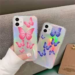 Bling Bling Butterfly Stampa Custodia per telefoni cellulari per iPhone 12 Fashion Soft TPU Cover Anti-Fall Cover per iPhone 11 Pro Max XR 8 7