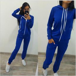 2020 HOT Spring and autum Tracksuit Women Clothing Hoodies Set Letter Print Casual Long Sleeve Sport Suit Costumes Sweatshirt+Pants