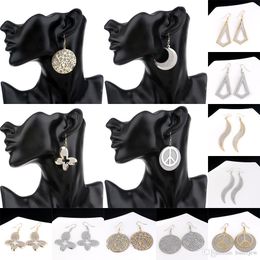 Earring Silver/Gold Crystal Long Pendientes For Women Scrub Drop Hook Dangle novel Earrings