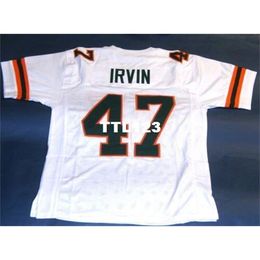 3740 #47 MICHAEL IRVIN CUSTOM UNIVERSITY OF MIAMI HURRICANES JERSEY College Jersey size s-4XL or custom any name or number jersey