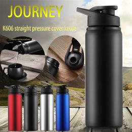 Portable Stainless Steel Travel Water Bottle Sports Water Bottle Straight Drink Bicycle Cold Kettle Outdoor Sports Pot 201221