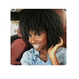 new soft lndian Hair African American afro short bob curly natural wig Simulation Human Hair afro kinky curly wig for woman