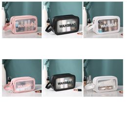 Cosmetic bag Large capacity PVC makeup bags translucent frosted portable storage bag Dust-proof cosmetic bag Travel waterproof wash bags