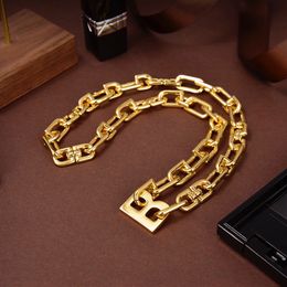 Titanium Steel Great B Letter Thick Chain Necklace Female Exaggerated Temperament Retro Glamorous Earrings Famous Brand Women Punk Gold Plated Bracelet B02