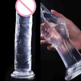 Nxy Dildos Transparent Crystal Simulation Penis Super Big Thick Fake Long Huge Butt Plug Sm Fisting 0105